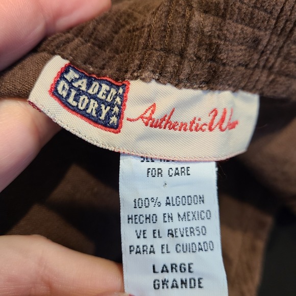 Vtg Wide Wale Brown Corduroy Jumper Dress Y2K Academia 90s Grunge Sz Large - Picture 8 of 10